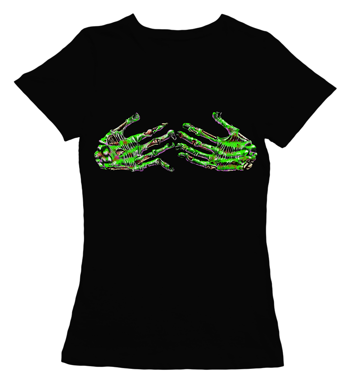 Camiseta Chica Abrazo Zombie en negro