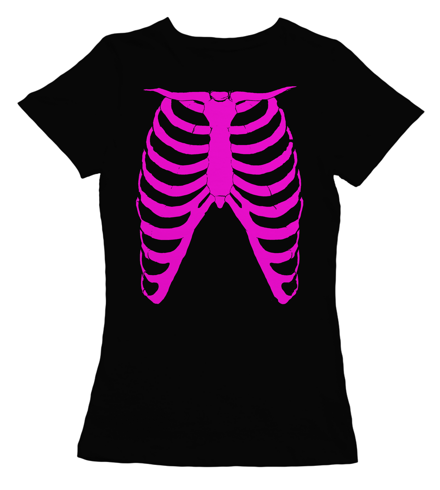 Camiseta Chica esqueleto rosa