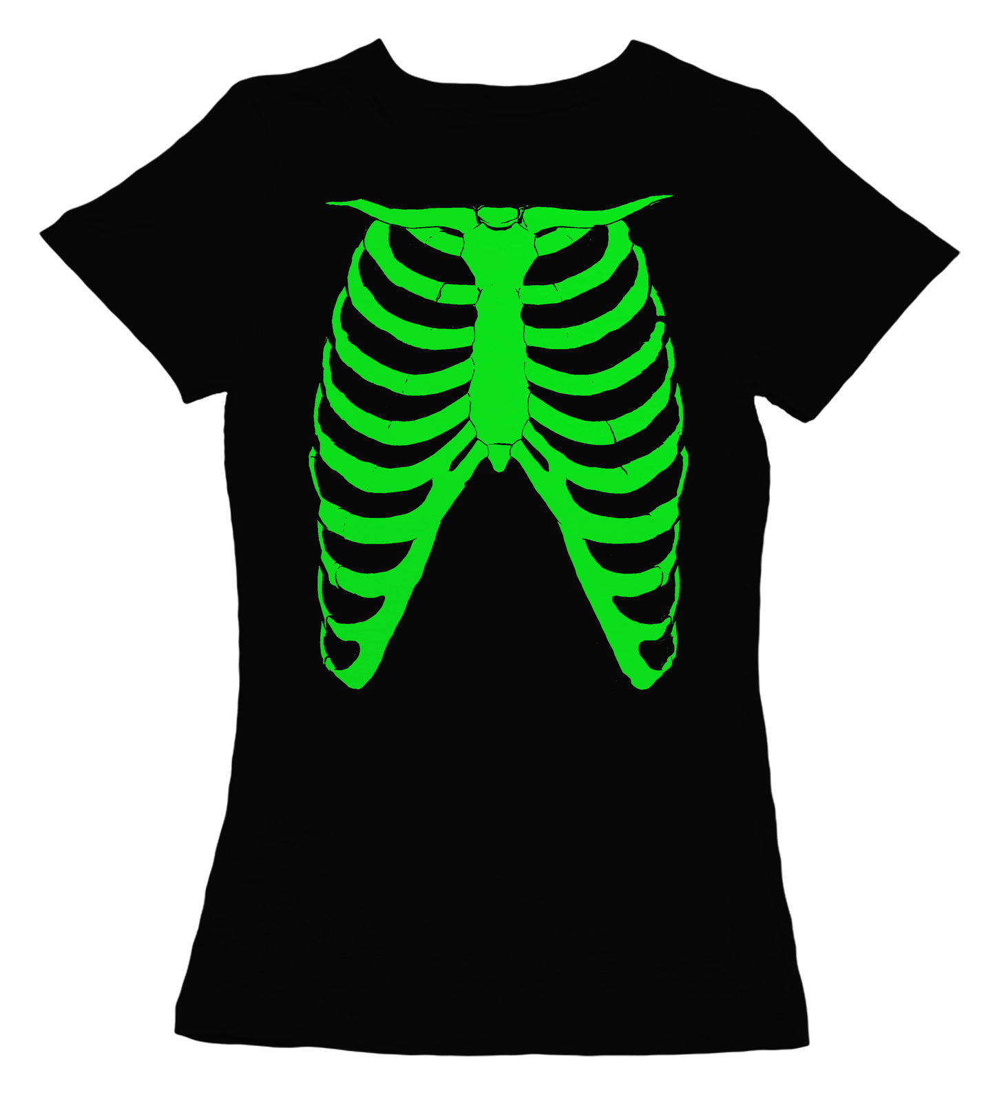 Camiseta Chica esqueleto verde