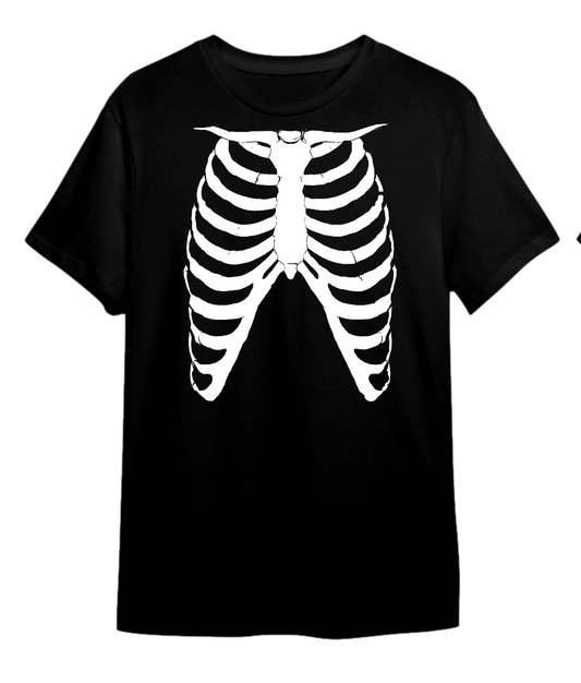Camiseta costillar esqueleto blanco