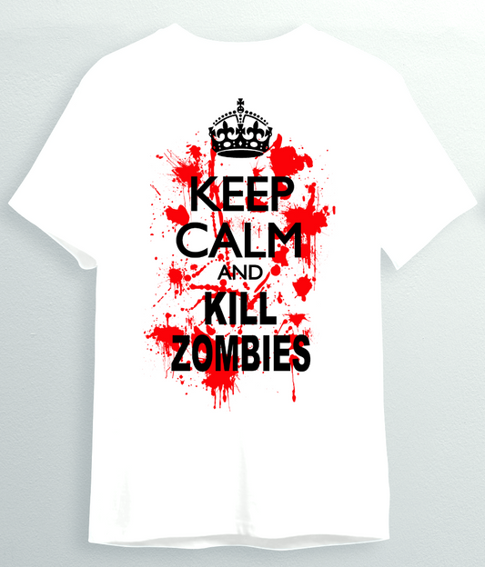 Camiseta Zombies Keep the calm White