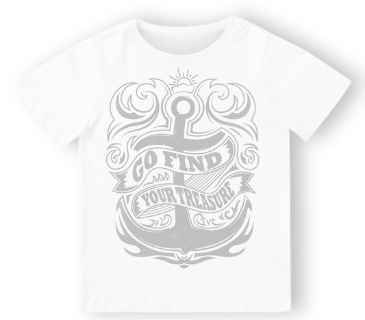 Camiseta niño Find your treasure en blanco