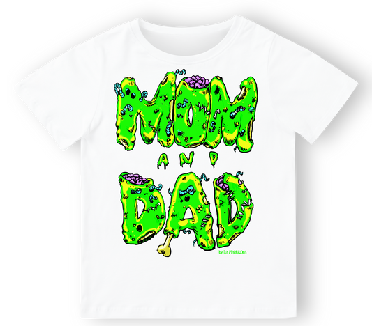 Camiseta niño Mom Dad en blanco