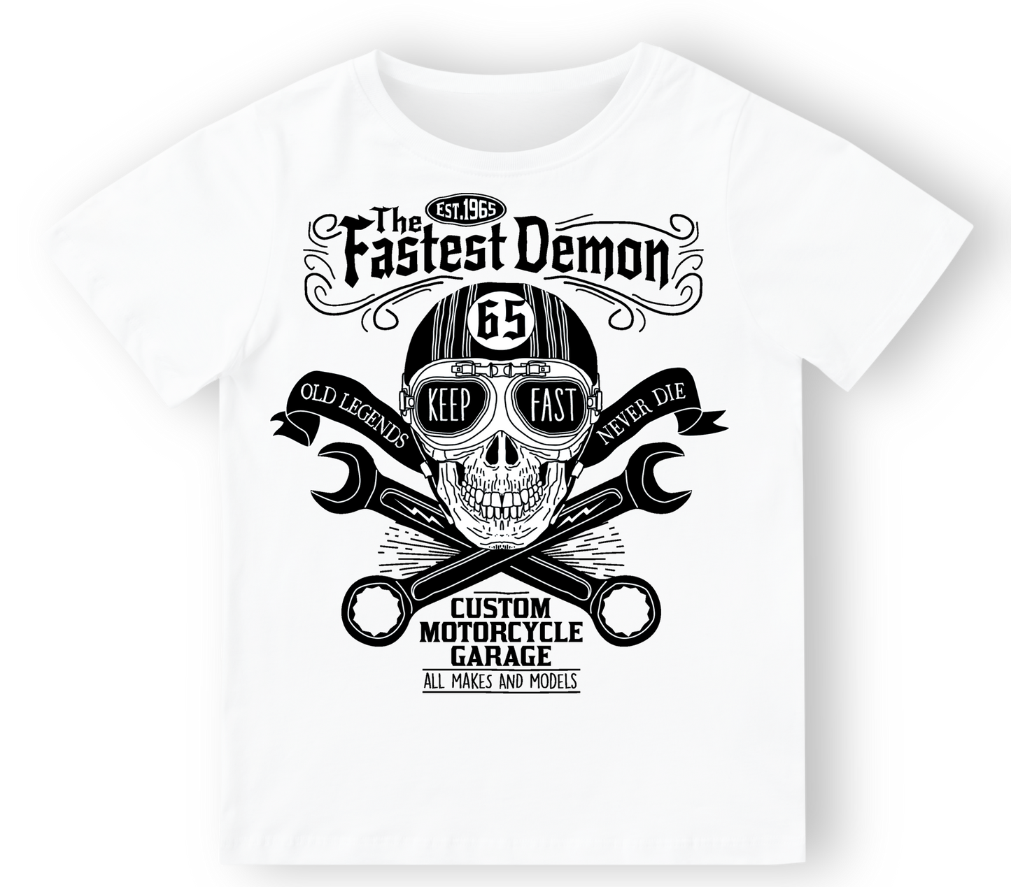 Camiseta niño Fastest Demon en blanco