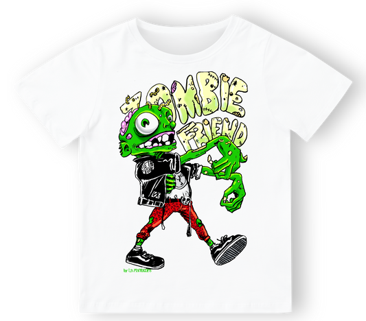 Camiseta niño Zombie Friends en blanco