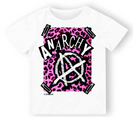 Camiseta bebé Anarchy pink en blanco
