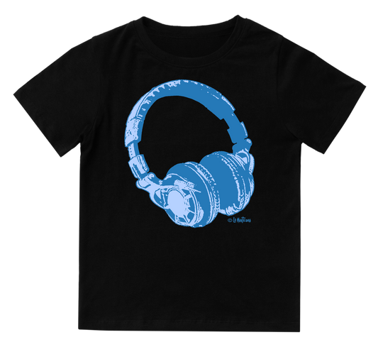 Camiseta niño Auriculares blue