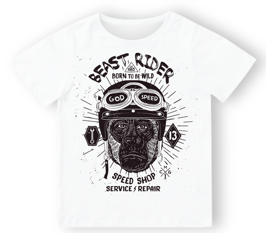 Camiseta niño Beast ryder en blanco