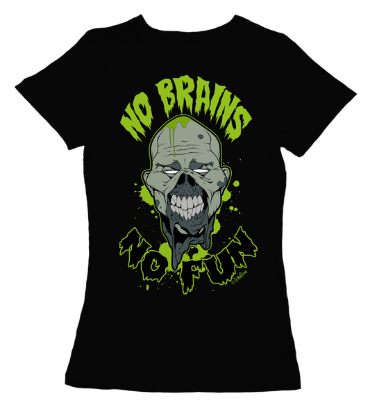 Camiseta Chica No Brains No Fun