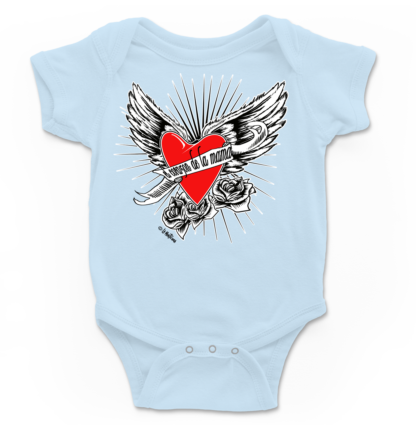 Body bebé Corazón de la mama en azul