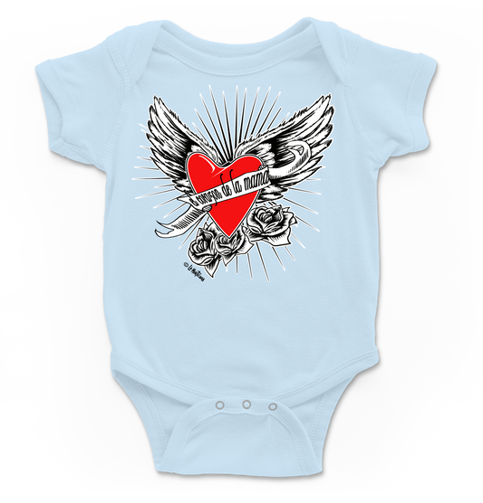 Body bebé Corazón de la mama en azul
