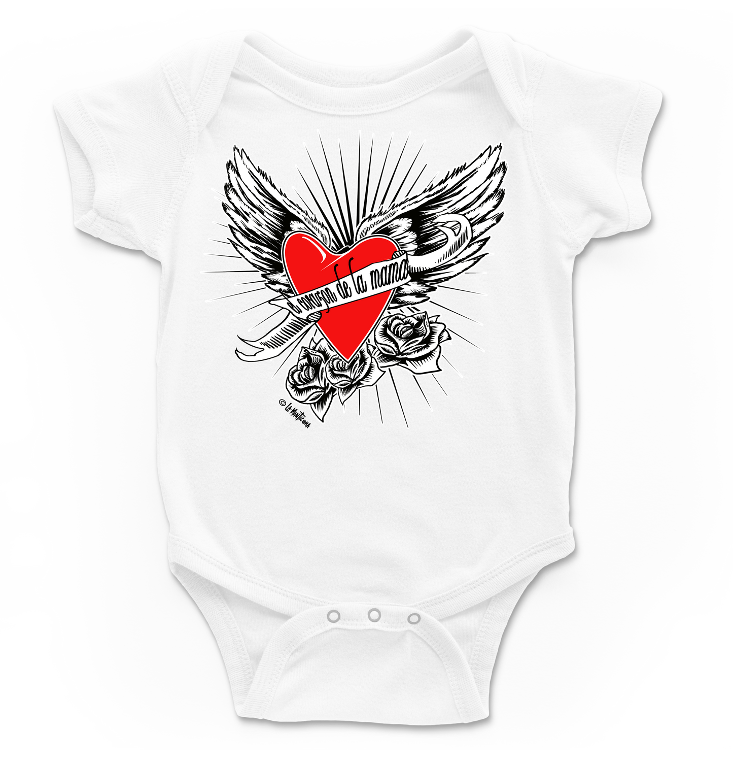 Body bebé Corazón de la mama en blanco