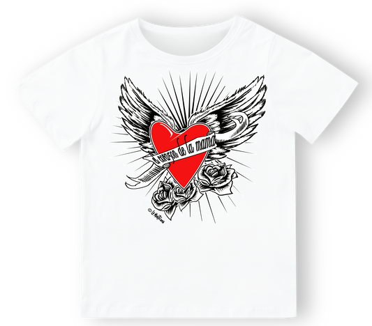 Camiseta bebé Corazón de la mama en blanco