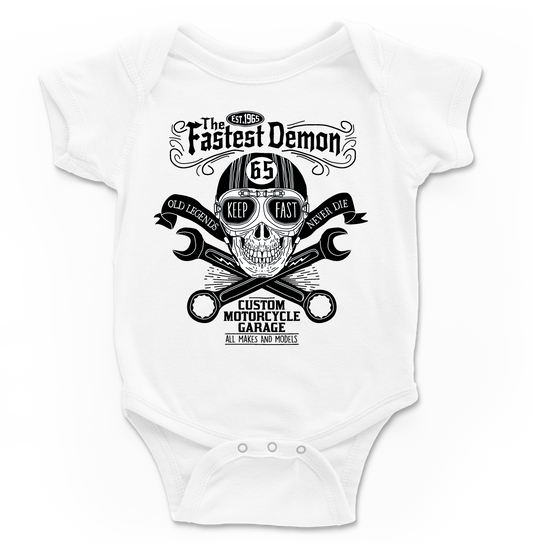 Body bebé Fastest Demon en blanco