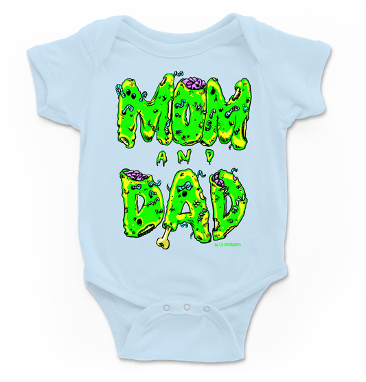 Body bebé Mom & Dad en azul