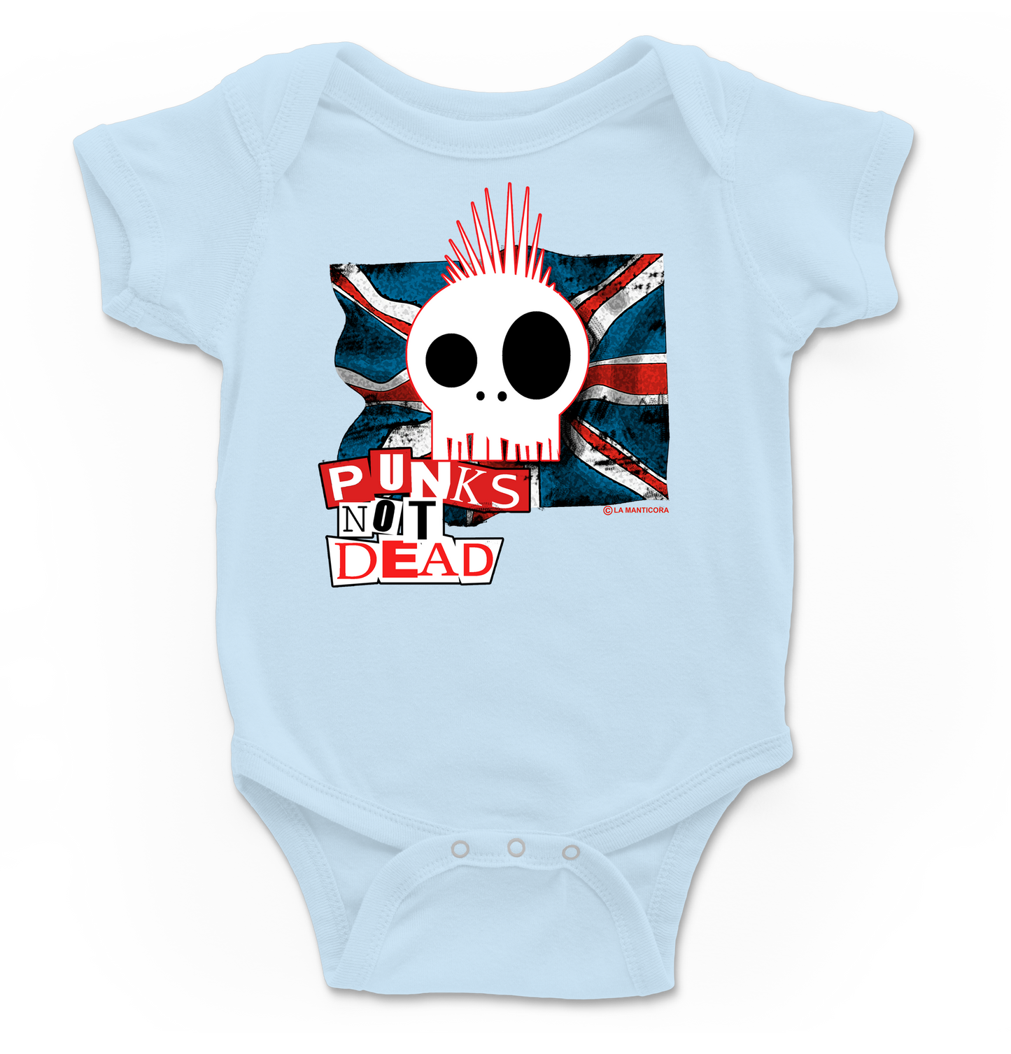 Body bebé Punks not dead en azul