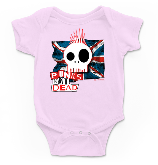 Body bebé Punks not dead en rosa