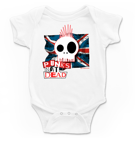 Body bebé Punks not dead en blanco