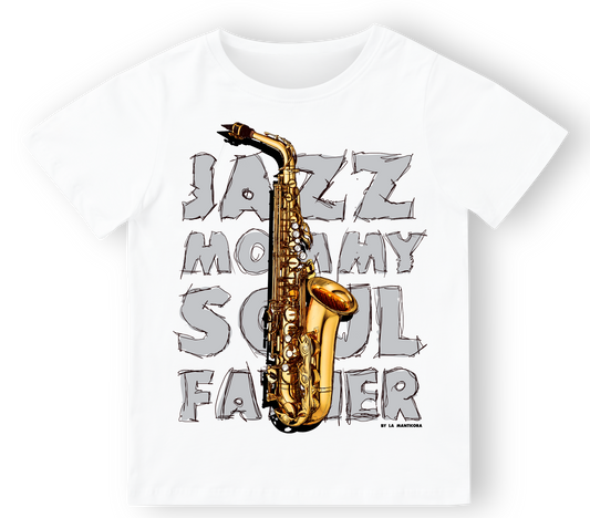 Camiseta bebé Saxo en blanco