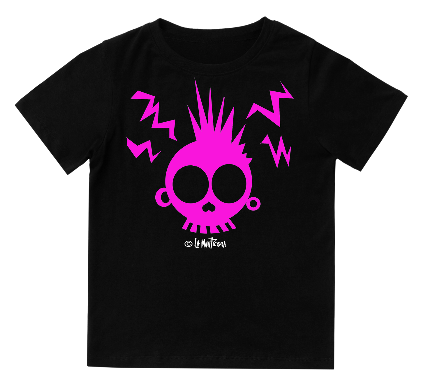 Camiseta niño Skull Angry rosa