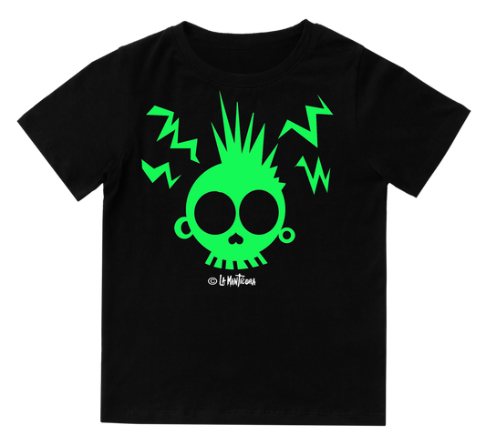Camiseta niño Skull Angry verde