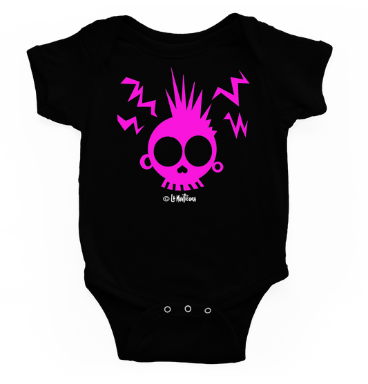 Body bebé Skull angry Pink