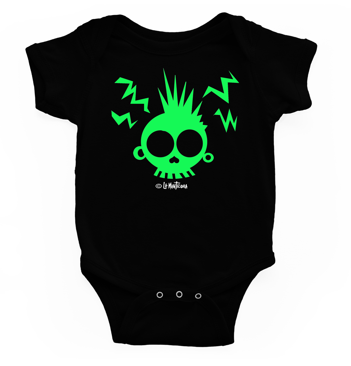 Body bebé Skull angry Green blk