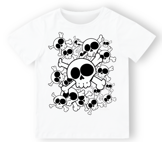 Camiseta niño Skull Team en blanco