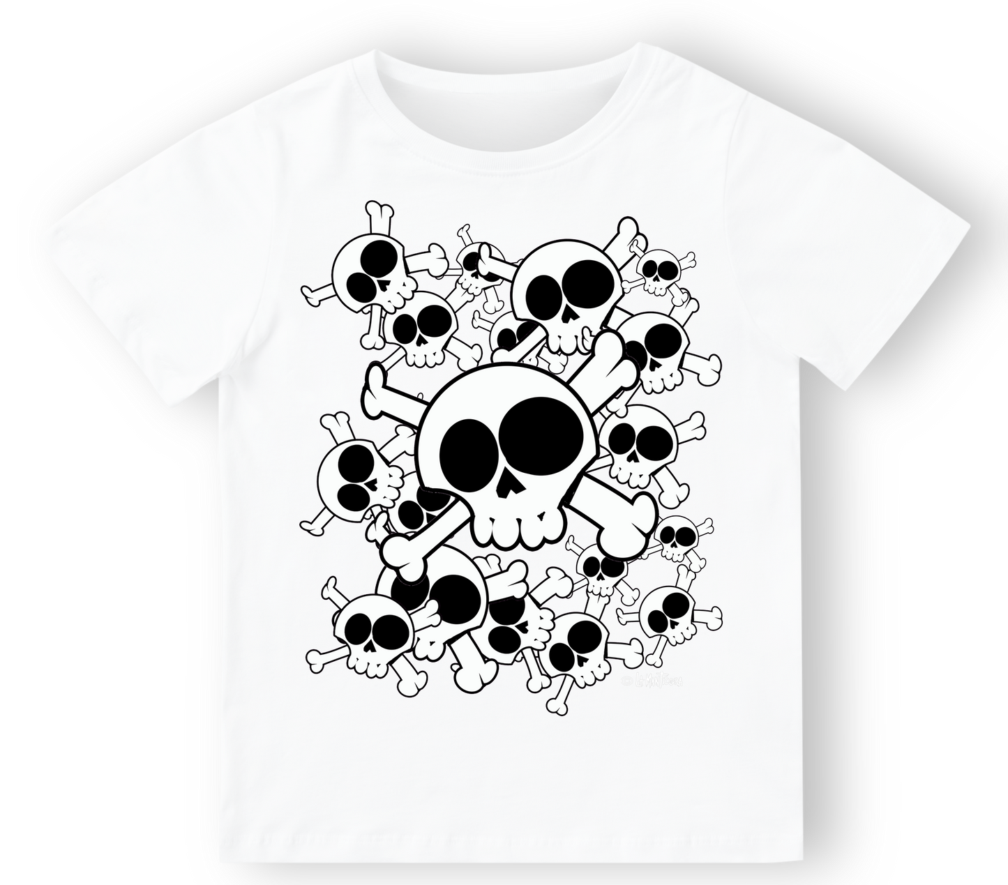 Camiseta bebé Skull Group en blanco