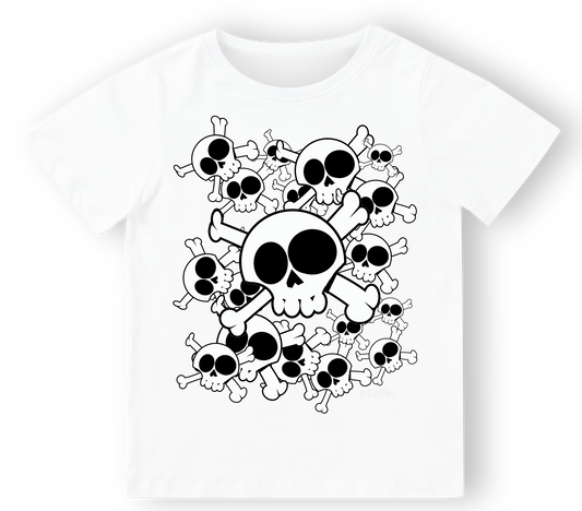 Camiseta bebé Skull Group en blanco