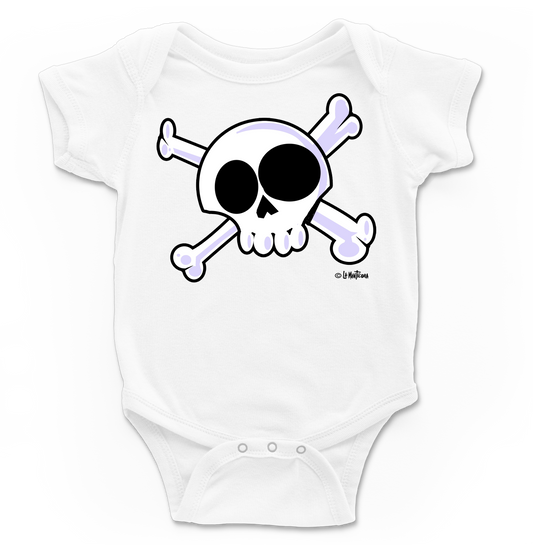 Body bebé Skull Pirate en blanco