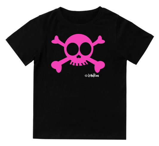 Camiseta bebé Skull rosa