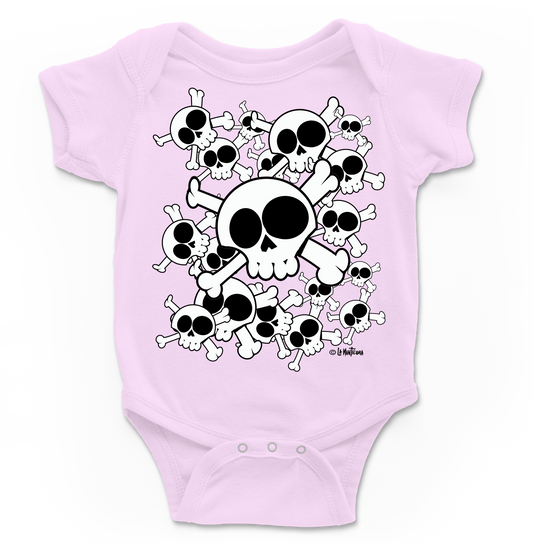 Body bebé Skull Group en rosa