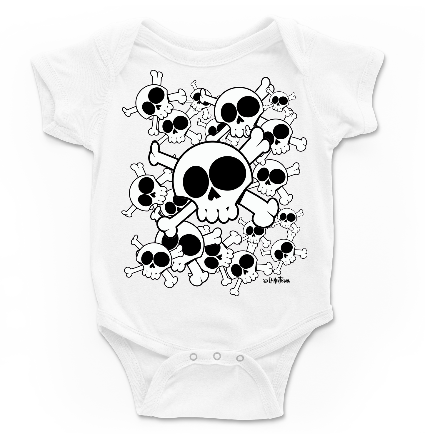 Body bebé Skull Group en blanco