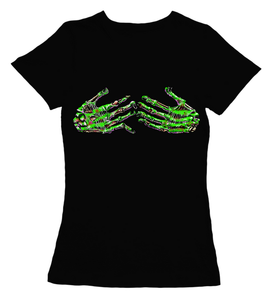 Camiseta Chica Abrazo Zombie en negro