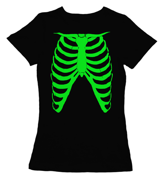 Camiseta Chica esqueleto verde