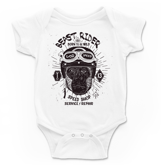 Body bebé Beast Ryder en blanco