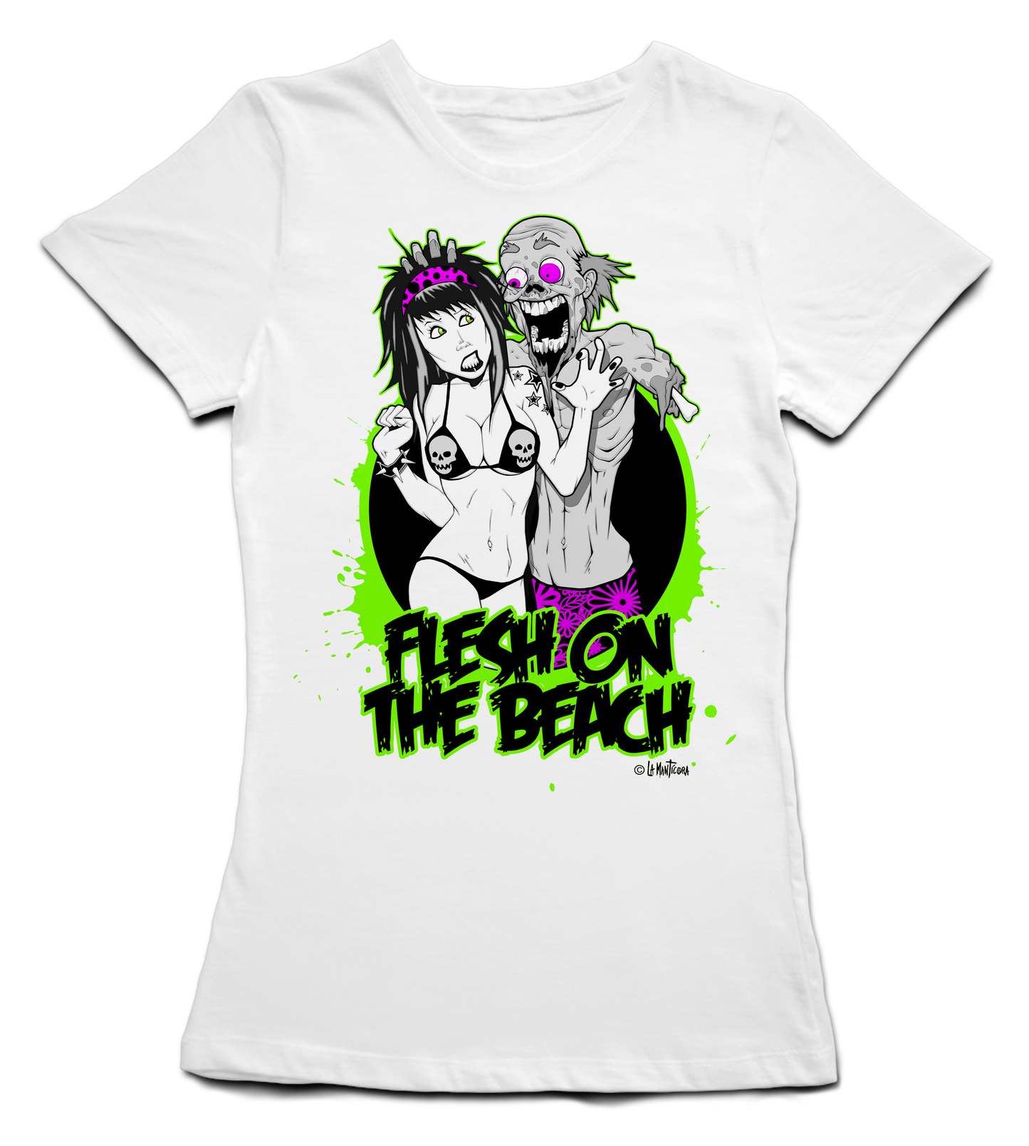 Camiseta Chica Flesh on the Beach en blanco
