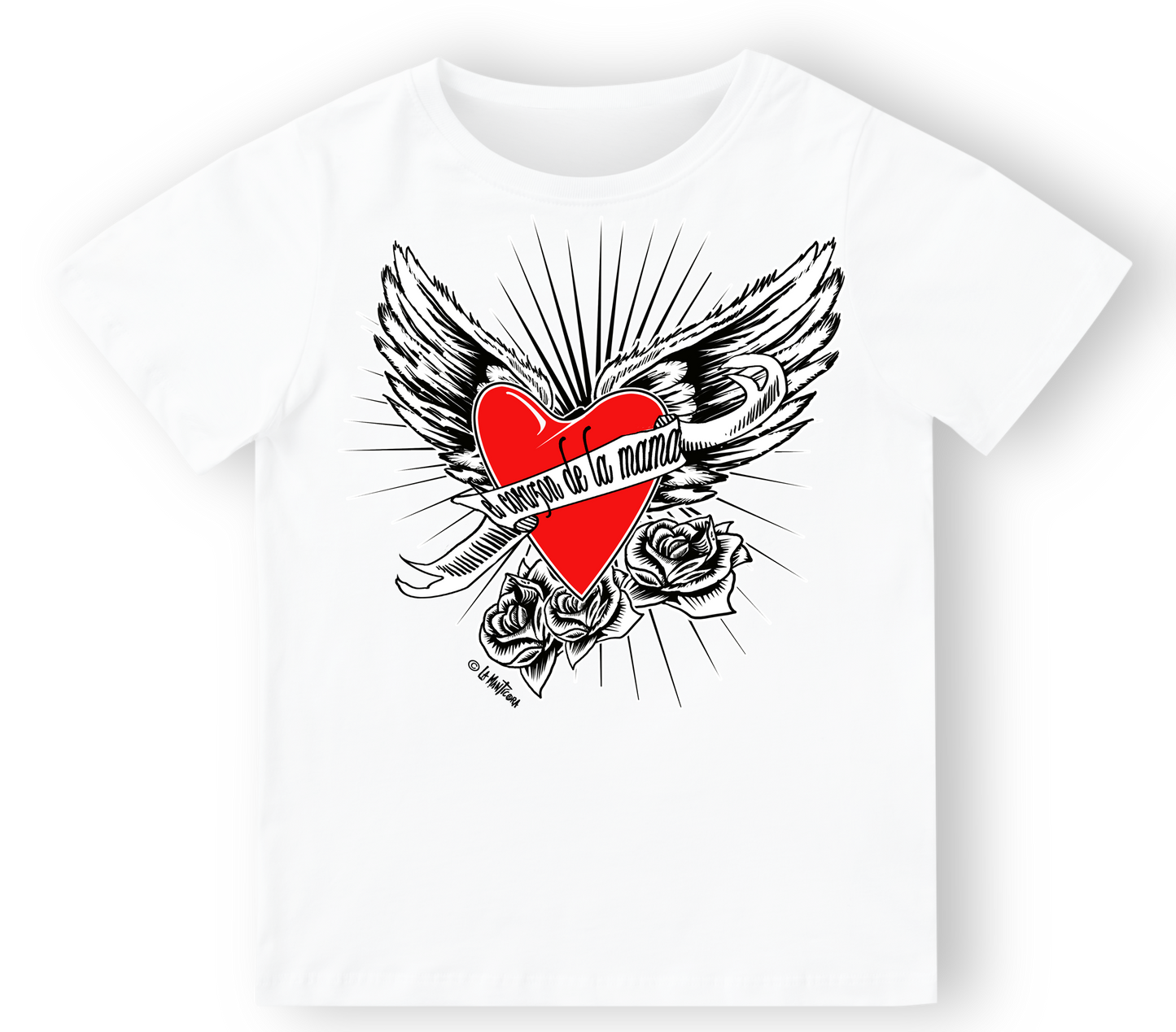 Camiseta bebé Corazón de la mama en blanco