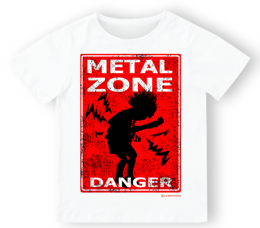 Camiseta bebé Metal Zone en blanco