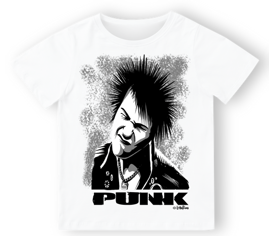 Camiseta bebé Punk en blanco