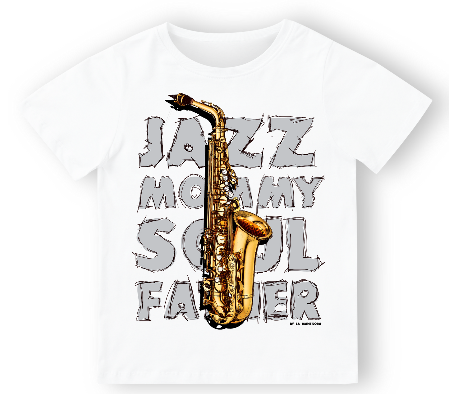 Camiseta bebé Saxo en blanco