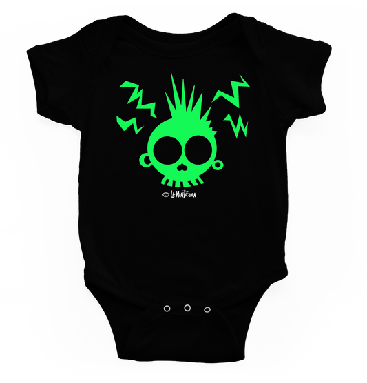 Body bebé Skull angry Green blk